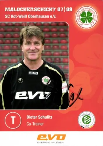 Autogrammkarte Co Trainer Dieter Schulitz, SC Rot Weiß Oberhausen, Autogramm