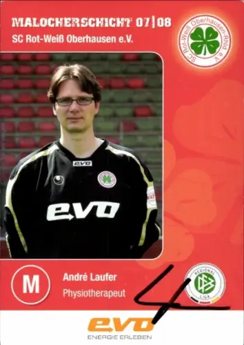 Autogrammkarte Physiotherapeut André Laufer, SC Rot Weiß Oberhausen, Autogramm