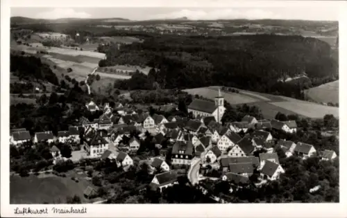 Ak Mainhardt in Württemberg, Luftaufnahme von  ländliche Umgebung, Kirche sichtbar