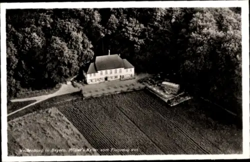 Ak Weißenburg in Mittelfranken Bayern, Luftaufnahme von Müller's Keller, Weißenburg, Bayern, Land