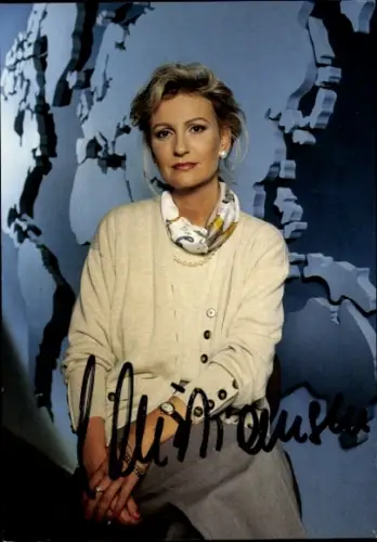 Ak Fernsehmoderatorin Sabine Christiansen, Portrait, Autogramm