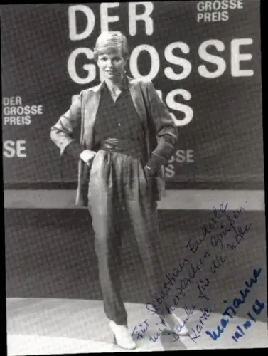 Autogrammkarte Moderatorin Marianne Prill, Portrait, Autogramm