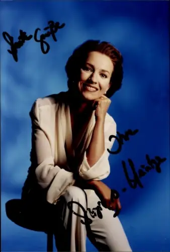Autogrammkarte Moderatorin Birgit Heintze, Portrait, Autogramm