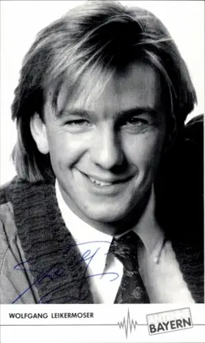Foto Autogrammkarte Moderator Wolfgang Leikermoser, Portrait, Autogramm