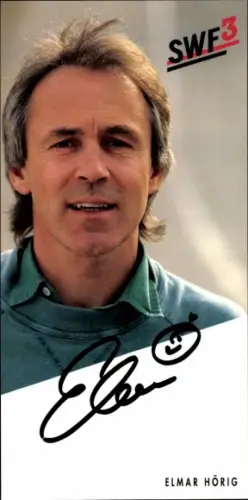 Autogrammkarte Moderator Elmar Hörig, Portrait, Autogramm