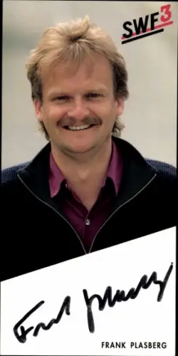 Autogrammkarte Moderator Frank Plasberg, Portrait, Autogramm