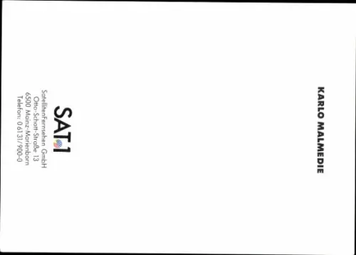 Autogrammkarte Moderator Karlo Malmedie, Portrait, Autogramm