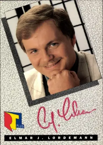 Autogrammkarte Moderator Elmar J. Lordemann, Portrait, Autogramm