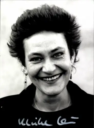 Autogrammkarte Moderatorin Ulrike Lau, Portrait, Autogramm