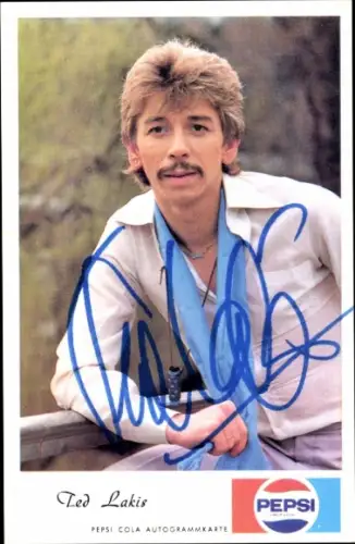 Autogrammkarte Schauspieler und Moderator Ted Lakis, Portrait, Autogramm