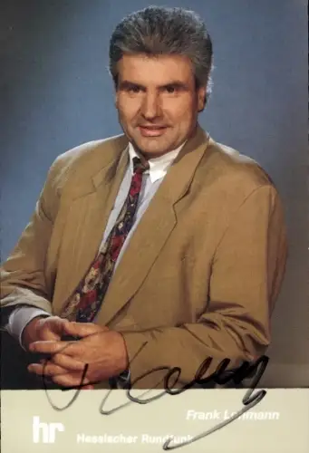 Autogrammkarte Moderator Frank Lehmann, Portrait, Autogramm