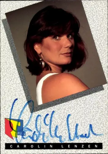 Autogrammkarte Moderatorin Carolin Lenzen, Portrait, Autogramm