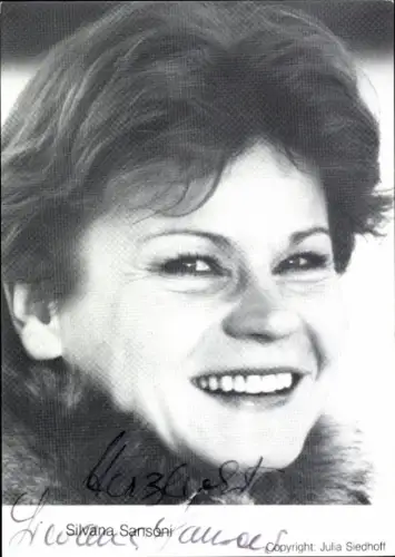 Ak Schauspielerin Silvana Sansoni, Portrait, Autogramm