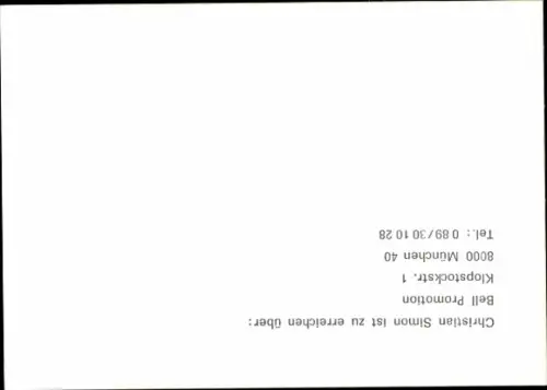 Autogrammkarte Moderator Christian Simon, Portrait, Autogramm