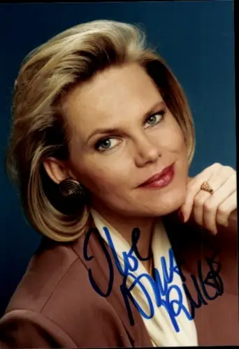 Autogrammkarte Moderatorin Nina Ruge, Portrait, Autogramm