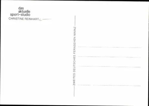 Autogrammkarte Moderatorin Christine Reinhart, Portrait, Autogramm