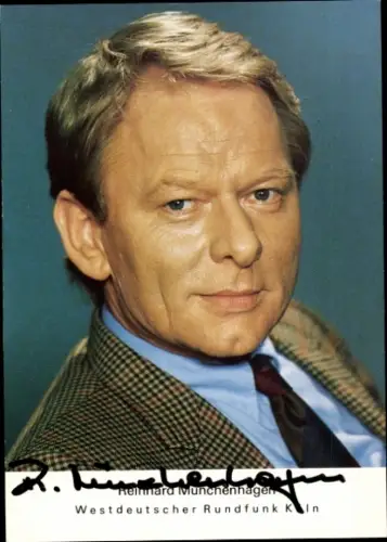 Autogrammkarte Moderator Reinhard Münchenhagen, Portrait, Autogramm
