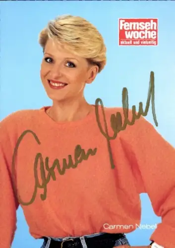 Ak Moderatorin Carmen Nebel, Portrait, Autogramm