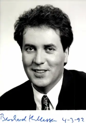 Autogrammkarte Moderator Bernhard Nellessen, Portrait, Autogramm