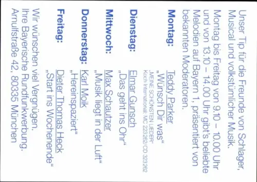 Autogrammkarte Moderator Karl Moik, Portrait, Autogramm