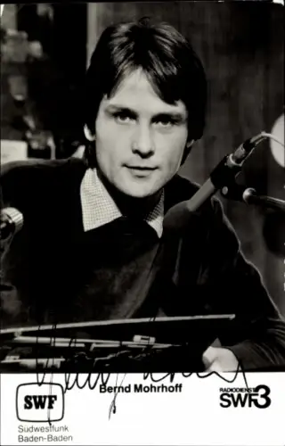 Autogrammkarte Moderator Bernd Mohrhoff, Portrait, Autogramm