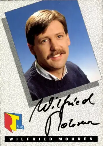 Autogrammkarte Moderator Wilfried Mohren, Portrait, Autogramm