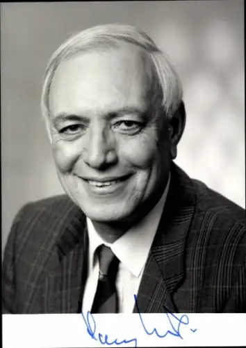 Autogrammkarte Moderator Hans Mohl, Portrait, Autogramm