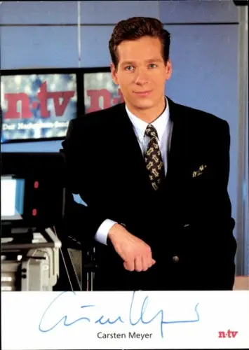 Autogrammkarte Moderator Carsten Meyer, Portrait, Autogramm