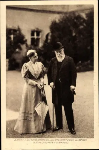 Ak Großherzog von Baden, Großherzogin, Mainau, Schlossgarten
