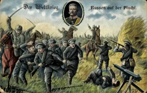 Ak Der Weltkrieg, Schlachtfeld, Russen auf der Flucht