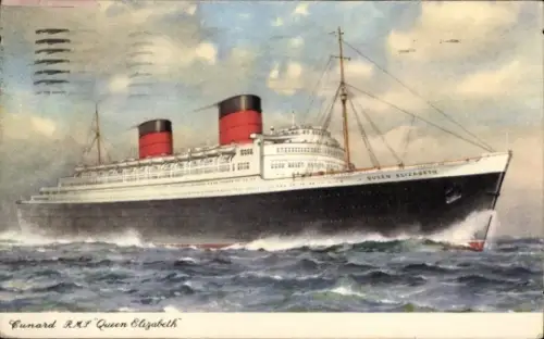 Ak RMS Queen Elizabeth, Cunard Line