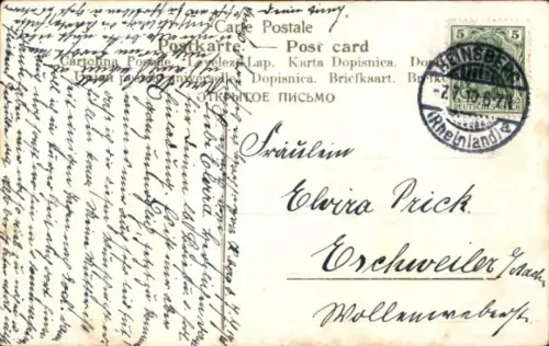 Ak Kinder, Schubkarre, Katze