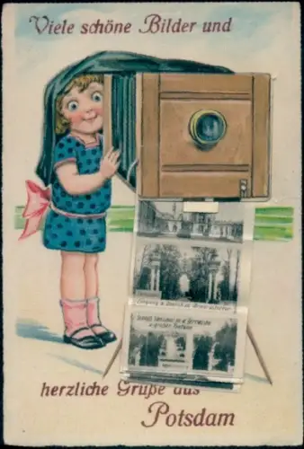 Leporello Ak Potsdam, Schloss Sanssouci, Park, Fontäne