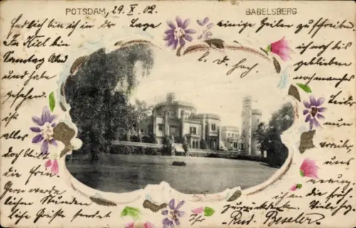Präge Passepartout Ak Babelsberg Potsdam, Schloss Babelsberg