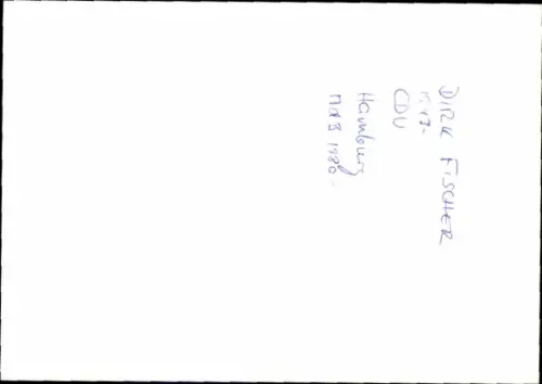 Foto Politiker Dirk Fischer, Portrait, Autogramm