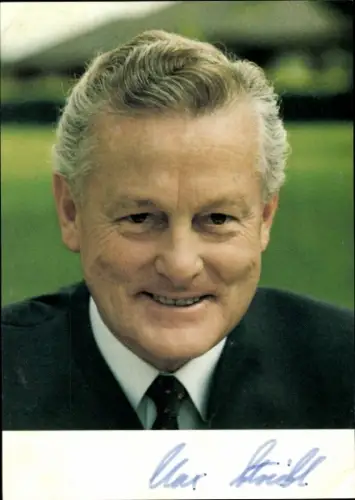 Foto Politiker Max Streibl, Portrait, Autogramm