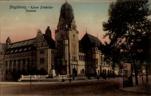 Ak Magdeburg an der Elbe, Kaiser Friedrich-Museum,   Architektur, 