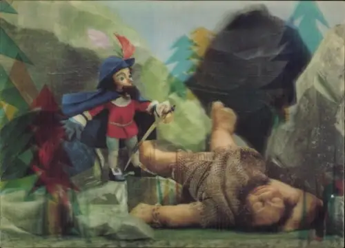 3-D Ak Märchen Das tapfere Schneiderlein