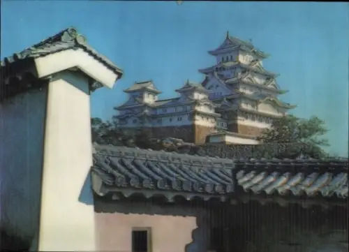 3-D Ak Japan, Tempel, Gebäude