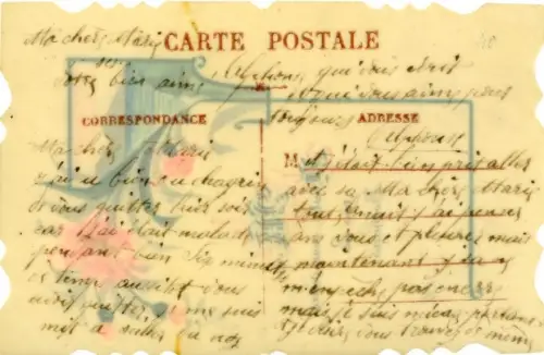 Zelluloid Ak Kitsch, Blumen