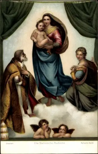Künstler Litho Santi R., Die Sixtinische Madonna