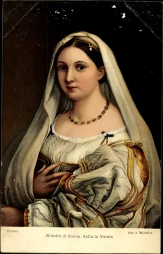 Künstler Ak Raffaello, Ritratto di donna, la Velata