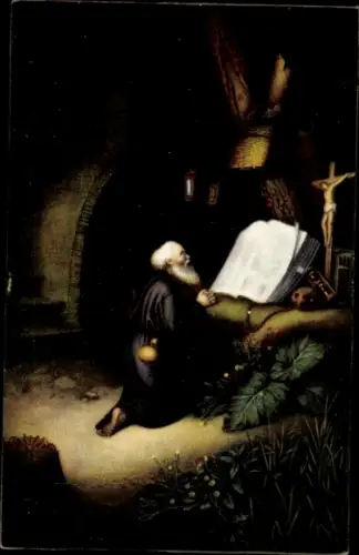 Künstler Ak Dou, Gerard, Betender Einsiedler