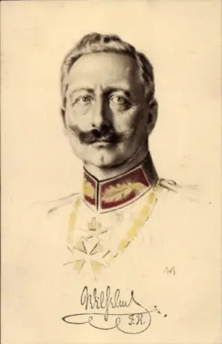 Künstler Ak Kaiser Wilhelm II., Portrait in Uniform, Orden