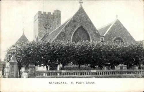 Ak Kingsgate Broadstairs Kent England, Sankt Peters Kirche