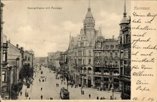 Ak Hannover, Georgstraße mit Passage,  , 1904