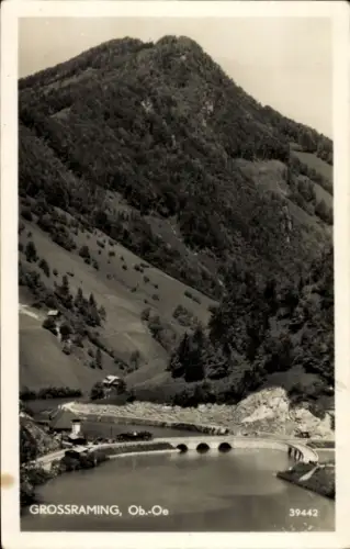 Ak Großraming Oberösterreich, Teilansicht, Brücke