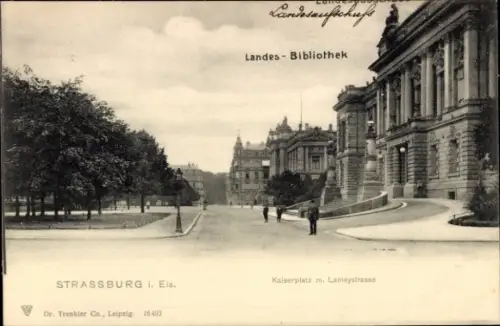 Ak Strasbourg Straßburg Elsass Bas Rhin, Kaiserplatz, Lameystraße