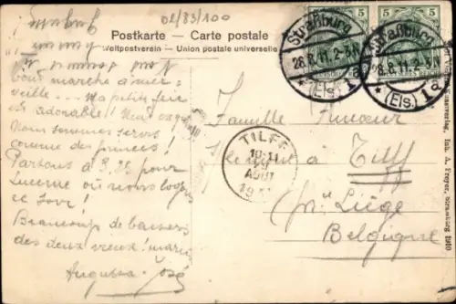 Ak Strasbourg Straßburg Elsass Bas Rhin, Ruprechtsauer Allee