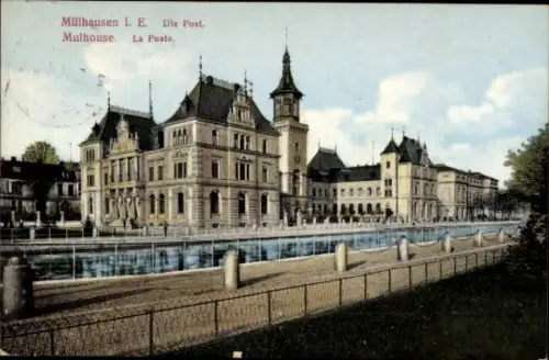 Ak Mulhouse Mülhausen Elsass Haut Rhin, Postgebäude